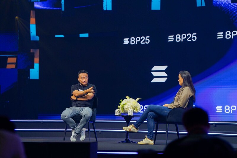 Bybit CEO Ben Zhou and Solana Foundation President Lily Liu speak during their fireside chat at Solana Breakpoint 2025 in Abu Dhabi on December 12. Bybit CEO Ben Zhou and Solana Foundation President Lily Liu speak during their fireside chat at Solana Breakpoint 2025 in Abu Dhabi on December 12.